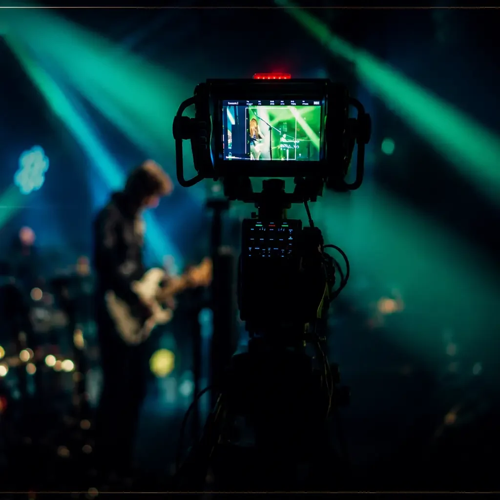 Professionelle Videoproduktion und Eventfilm mit Kamera bei einem Live-Konzert